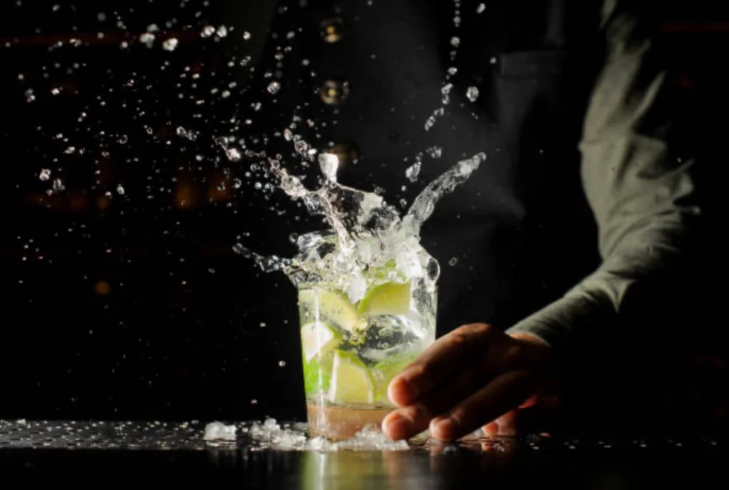 A Park Your Party cocktail being prepared